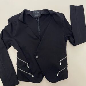 Love Tree Zipper Black Blazer Women’s Size Large Rocker Goth